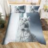 MLUNKQAIL Short-Haired Cat Bedding Set, Twin Blue, 200 x 220 cm view 2