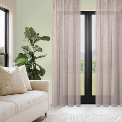 HOMEbasics 080530 SOFTY Sheer Curtain Panel with Multifunctional Header Tape
