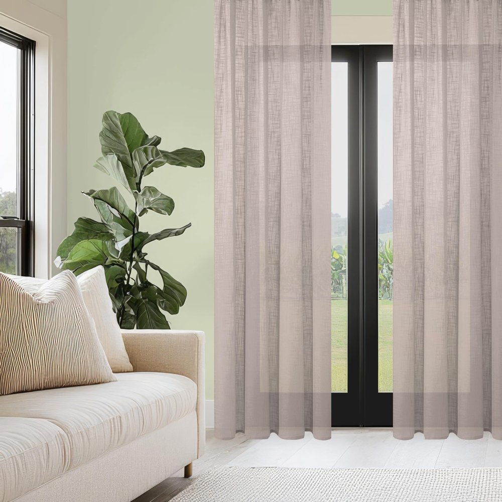 HOMEbasics 080530 SOFTY Sheer Curtain Panel with Multifunctional Header Tape