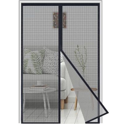 Fiberglass Magnetic Screen Door, 115 x 190 cm, Black