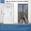 Fiberglass Magnetic Screen Door, 180 x 265 cm, Reinforced Heavy-Duty Mesh, Black view 2