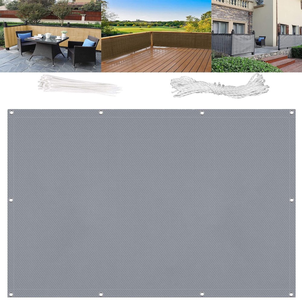 AMZYU Balcony Privacy Screen 90 x 550 cm, Gray