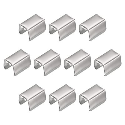 Sourcing Map 200-Piece Fold-Over Crimp Ends, 15 x 9 mm, White Nickel