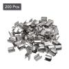 Sourcing Map 200-Piece Fold-Over Crimp Ends, 15 x 9 mm, White Nickel view 3