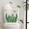 Fopytu Green Plant Leaves Toilet Seat Sticker view 3