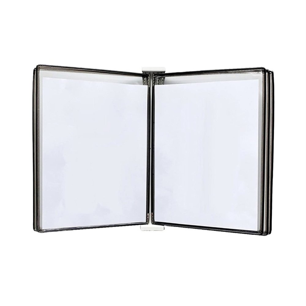 Wall-Mounted File Holder, A3 Display Folder, 10 Pockets, Black/Red