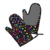 Bright Beautiful Colorful Art-Printed Silicone Oven Mitts, Set of 2 view 3