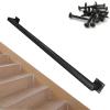 Junvstor Black Square Stair Handrail for Indoor/Outdoor Stairs, Wall-Mounted Metal Pipe Handrail, 200 kg (Size: 150 cm) view 1