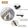 Junvstor Black Square Stair Handrail for Indoor/Outdoor Stairs, Wall-Mounted Metal Pipe Handrail, 200 kg (Size: 150 cm) view 3
