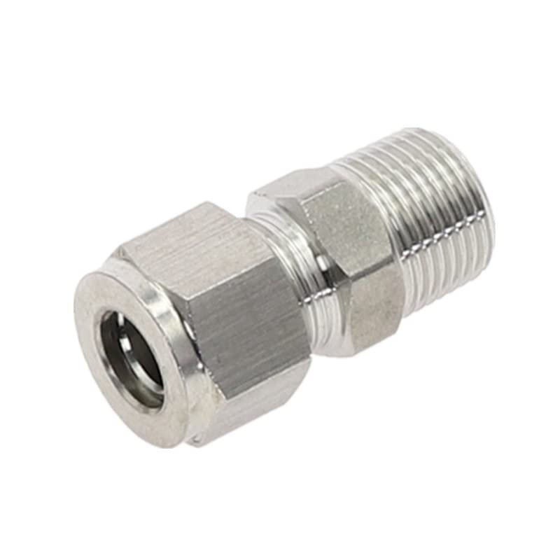 1 x 304 Stainless Steel Double-Ferrule Compression Fitting, 6/8/10/12 mm Tube to 1/8"/1/4"/3/8"/1/2" Threaded Fitting