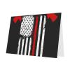 Firefighter American Flag Greeting Card view 2