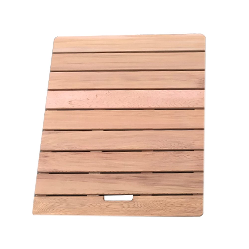 IZDOGA Natural Wood Shower Mat, Non-Slip, Easy-Clean, Dark, 40 x 60 cm