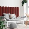 Muralo Upholstered Wall Cushion, Oval, Velour, 30 x 80 cm, Wine Red view 4