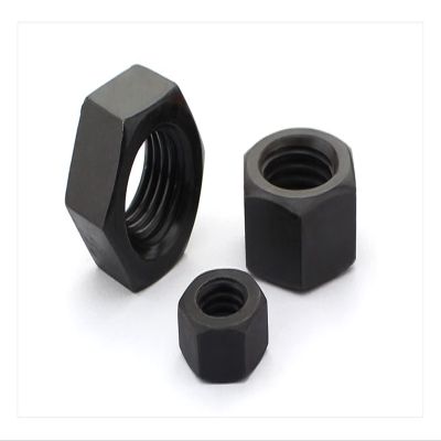 GILIOS Grade 8.8 Black Carbon Steel Hex Nuts, M2–M30, Fine-Cap Screw Nuts (Variant: 1_M3, 500 pcs)