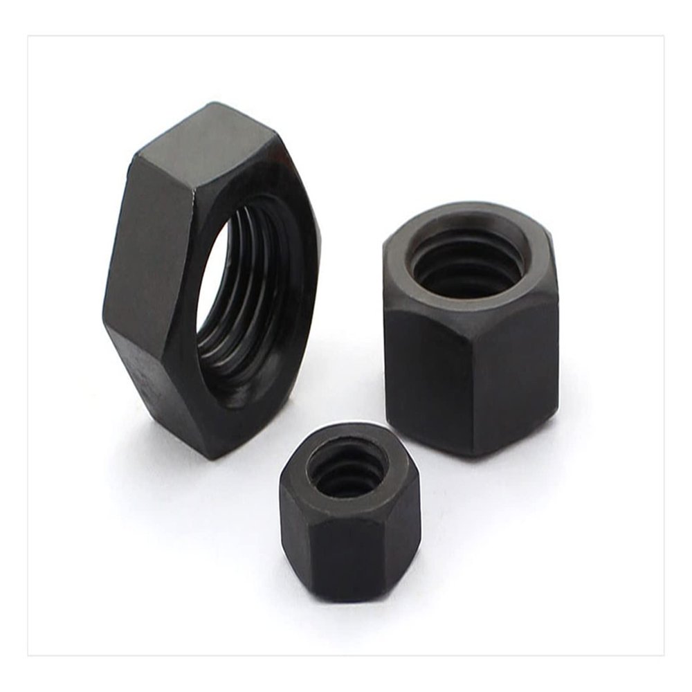 GILIOS Grade 8.8 Black Carbon Steel Hex Nuts, M2–M30, Fine-Cap Screw Nuts (Variant: 1_M3, 500 pcs)
