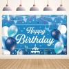 KOLIPHY Blue and White Happy Birthday Banner view 1