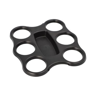 3 Cup Trays, PS, 22.4 x 24.4 x 2.4 cm, Black, for 6 Cups