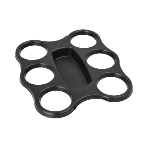 3 Cup Trays, PS, 22.4 x 24.4 x 2.4 cm, Black, for 6 Cups