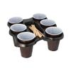 3 Cup Trays, PS, 22.4 x 24.4 x 2.4 cm, Black, for 6 Cups view 2
