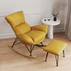 YCKEGEW Comfy Reclining Rocking Chair with Footstool, Yellow view 1