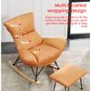 YCKEGEW Comfy Reclining Rocking Chair with Footstool, Yellow view 2