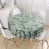 Highdi 3D Marble Crystal Round Tablecloth, Washable, Waterproof, Stain-Resistant, Easy-Care Lotus Effect, 110 cm, Green view 3