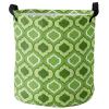 Moroccan Green Geometric Plaid Collapsible Laundry Basket, 34 x 42 cm view 1