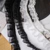 2.5 cm x 1 yd Beaded Mesh Lace Trim, Lace Ribbon, Ruffle Trim (02_) view 4