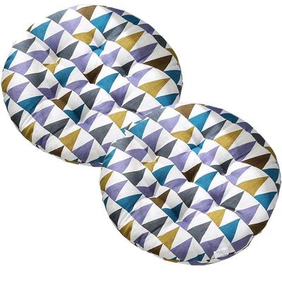 2/4/6-Piece Thick Chair Cushions, Square/Round, Cotton-Linen Seat Pads for Indoor and Outdoor Use, Color #53, 40 x 40 cm/2 pcs