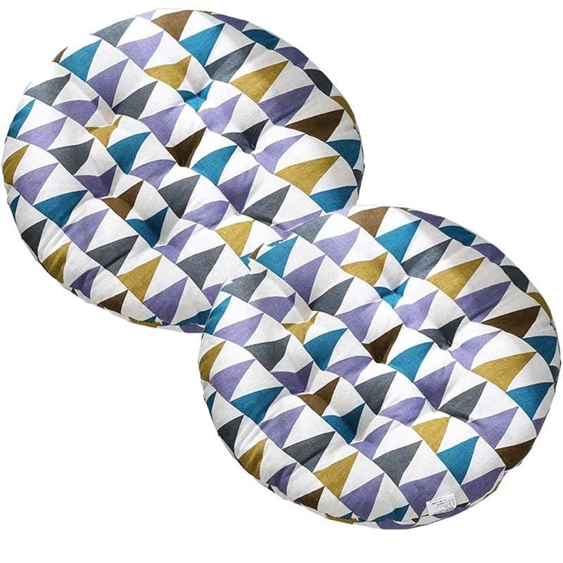 2/4/6-Piece Thick Chair Cushions, Square/Round, Cotton-Linen Seat Pads for Indoor and Outdoor Use, Color #53, 40 x 40 cm/2 pcs