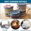 2/4/6-Piece Thick Chair Cushions, Square/Round, Cotton-Linen Seat Pads for Indoor and Outdoor Use, Color #53, 40 x 40 cm/2 pcs view 4