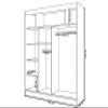 Margaret Hadas24 Lili Wardrobe with Slatted Doors and Mirror, 200 cm, Brown/Black view 3