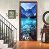 Self-Adhesive 3D Mountain Lake Door Mural, 90 x 200 cm view 1
