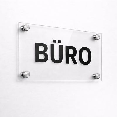 EH Design Office Door Sign 16 x 23 cm, 3 mm Thick, Silver