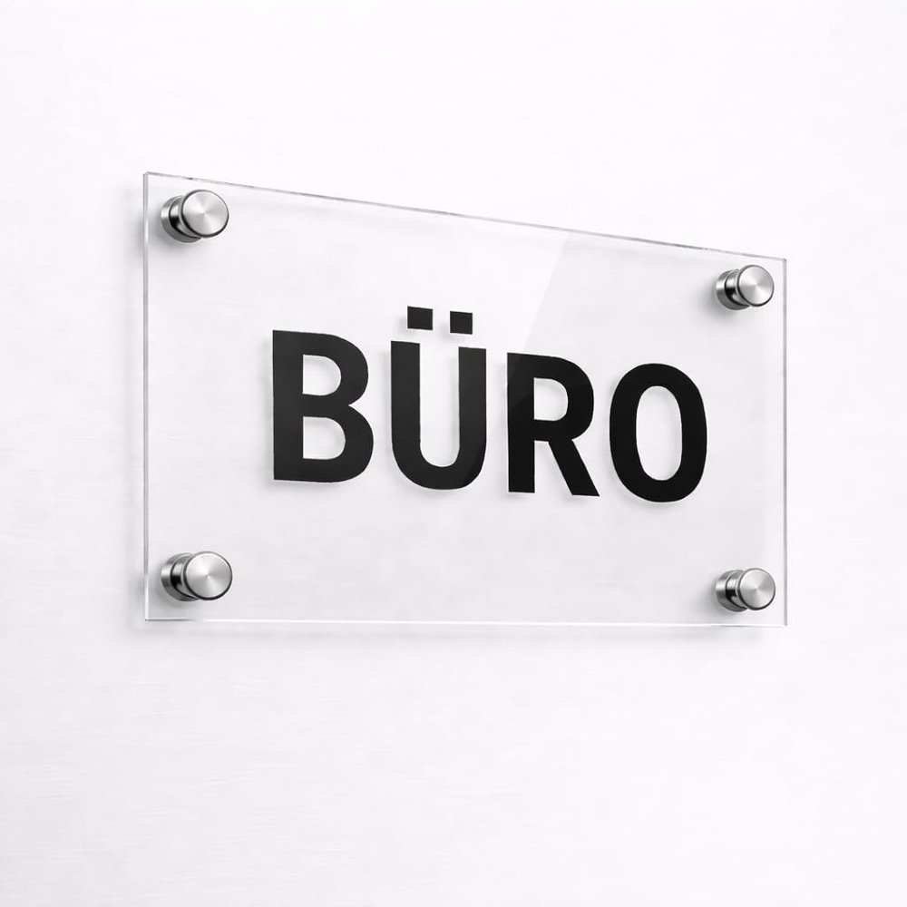 EH Design Office Door Sign 16 x 23 cm, 3 mm Thick, Silver