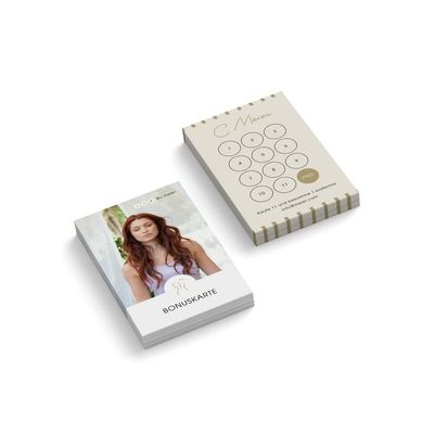 Personalized Loyalty Cards with Text and Photo, Beauty, Double-Sided, Portrait, Orange, 50 pcs.