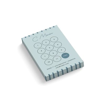 Personalized Beauty Loyalty Cards, Portrait, Cyan, 100 pcs