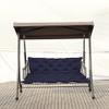 Outdoor 2/3-Seater Bench Cushion with Backrest, Waterproof, Navy Blue, 120 x 100 x 10 cm view 1