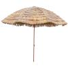 LBONG 200 cm Hawaiian Thatch Beach Umbrella with Tilt Function, No Base Included view 1