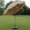 LBONG 200 cm Hawaiian Thatch Beach Umbrella with Tilt Function, No Base Included view 2
