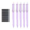 MOREASE 5-Pack Retractable Fountain Pens, 0.38 mm Extra-Fine Nib, Refillable, with 10 Black Ink Refills view 1
