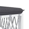 vidaXL 5-Piece Garden Lounge Set with Cushions, White Steel view 4
