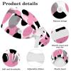HOHODIY Pink and Black Polka Dot Work Cap with Hair Tie and Bow for Women with Long Hair, Multicolor 01, M/L view 4