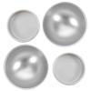 HEMOTON Creative Aluminum Alloy Cake Mold, 2-Piece Hemispherical Baking Mold for Football and Basketball, Silver view 1