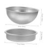 HEMOTON Creative Aluminum Alloy Cake Mold, 2-Piece Hemispherical Baking Mold for Football and Basketball, Silver view 2