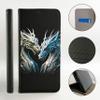 KX-Mobile Flip Faux Leather Case for iPhone X, Design 3526: Two Gray Dragons view 2