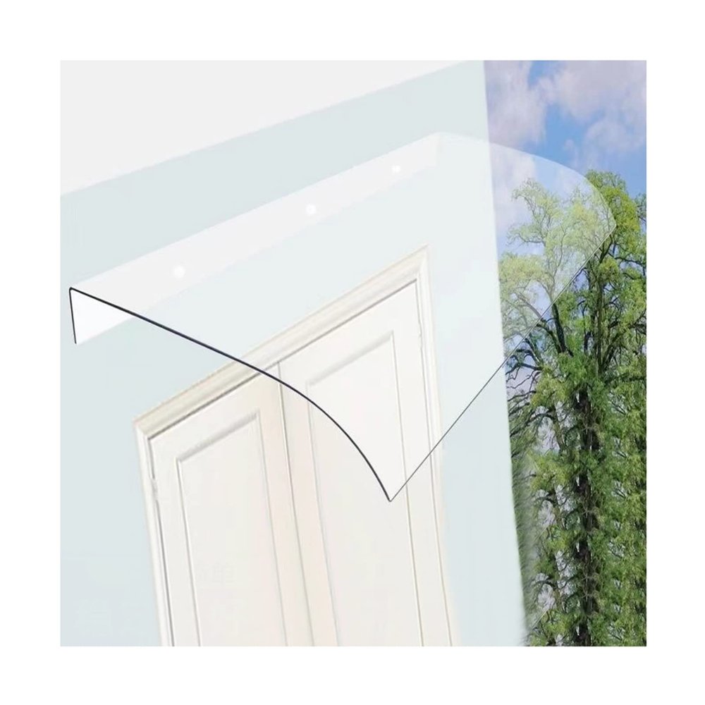 ASDQWER Transparent Door Awning, Sound-Insulating Rainproof Outdoor Canopy, Curved Polycarbonate Cover, Multiple Sizes, 40 × 240 cm / 15.7 × 94.4 in