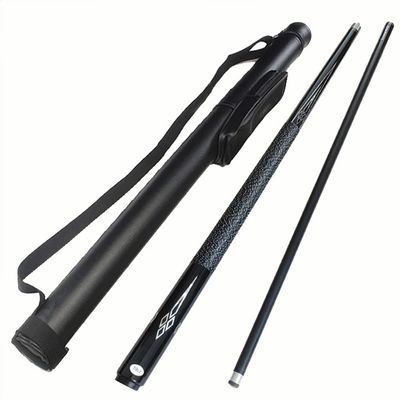 57-Inch Carbon Black Maple Pool Cue, 19 oz, 1/2-Piece Cue Stick Kit