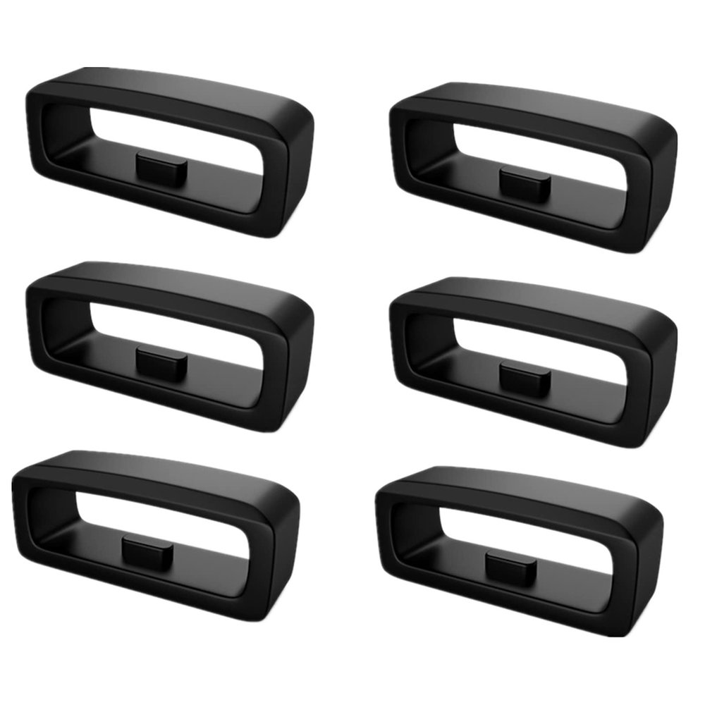 KAREN66 6-Pack 16 mm Watch Band Keeper Loops for Honor Band 4/Band 4 NFC, Black Silicone