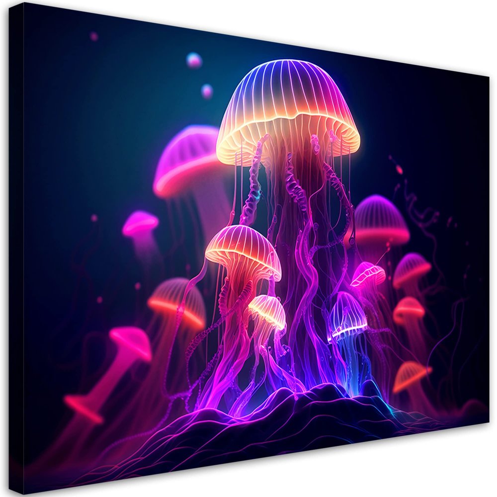 Feeby Jellyfish Ocean Wall Art, 45 x 30 cm, 1 Piece, Multicolor